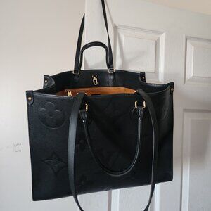 Louis Vuitton LV Hand Bag M44925 On The Go GM Black Monogram Empreinte w/BOX #24